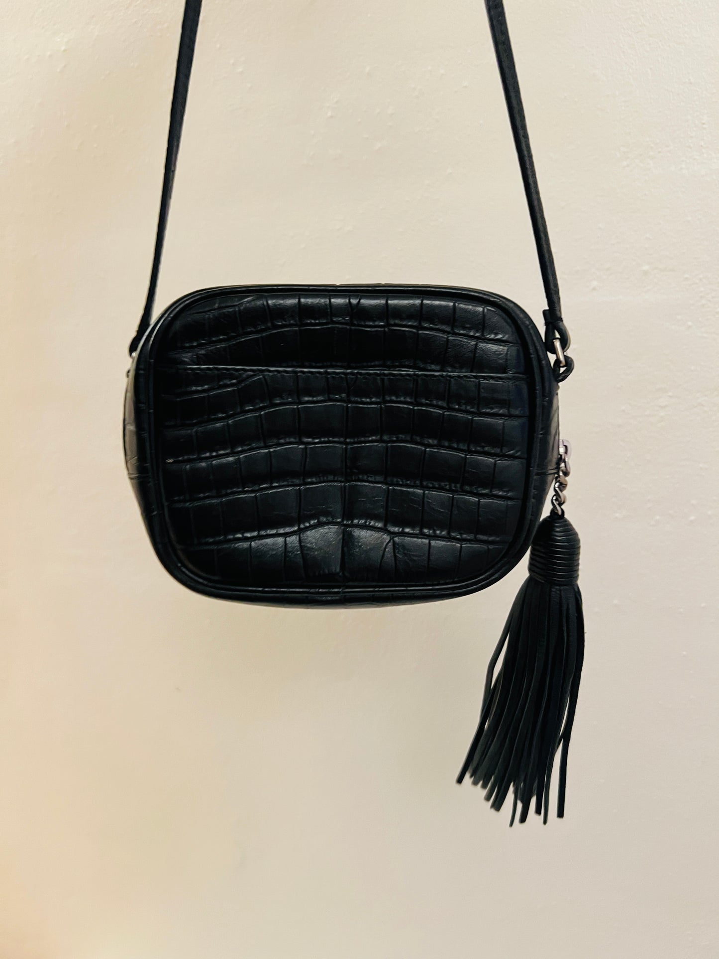 Saint Laurent Croc Monogram Blogger Bag