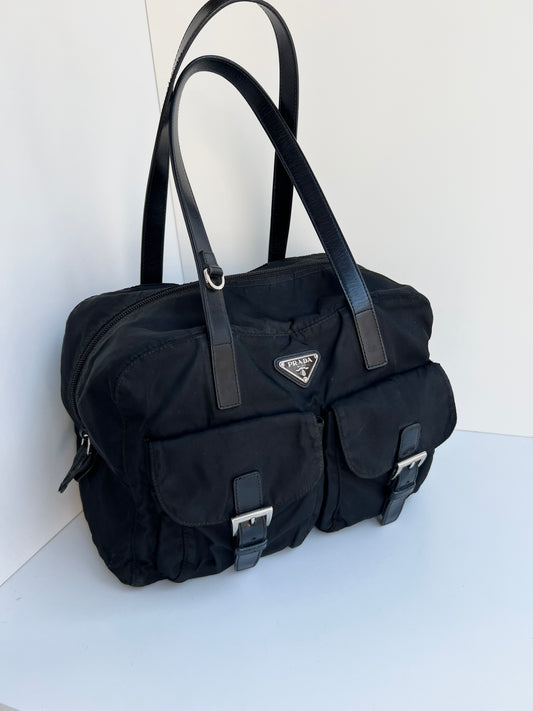 Prada Black Tessuto Shoulder Bag